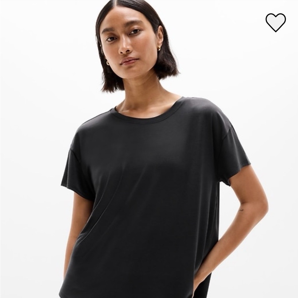 Athleta Black Short Sleeve Relaxed Tee